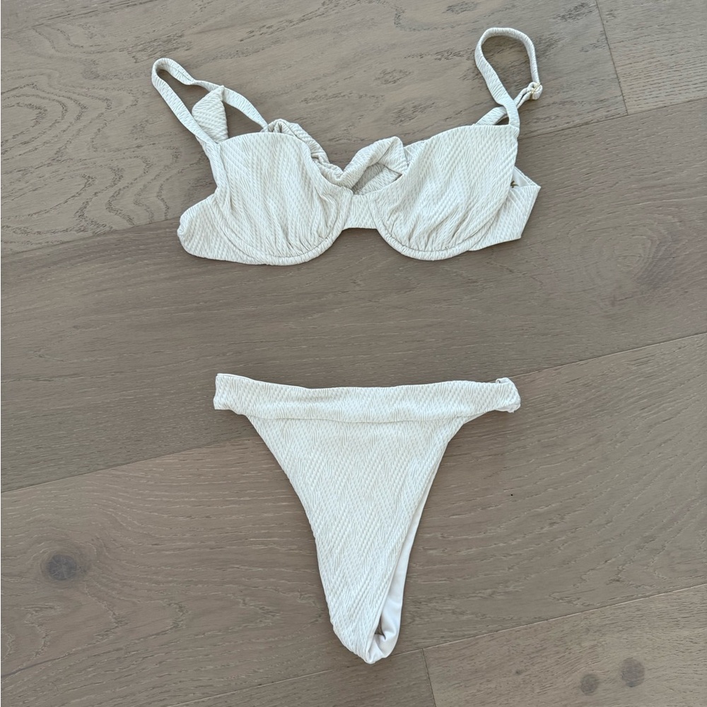 Skatie white/off white gold sparkle bikini